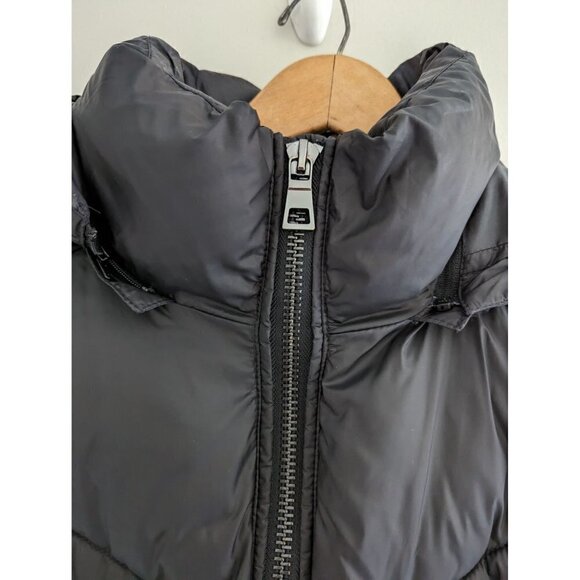 NWOT Express Belted Black Quilted Puffer Long Winter Jacket with Hood - Picture 9 of 13